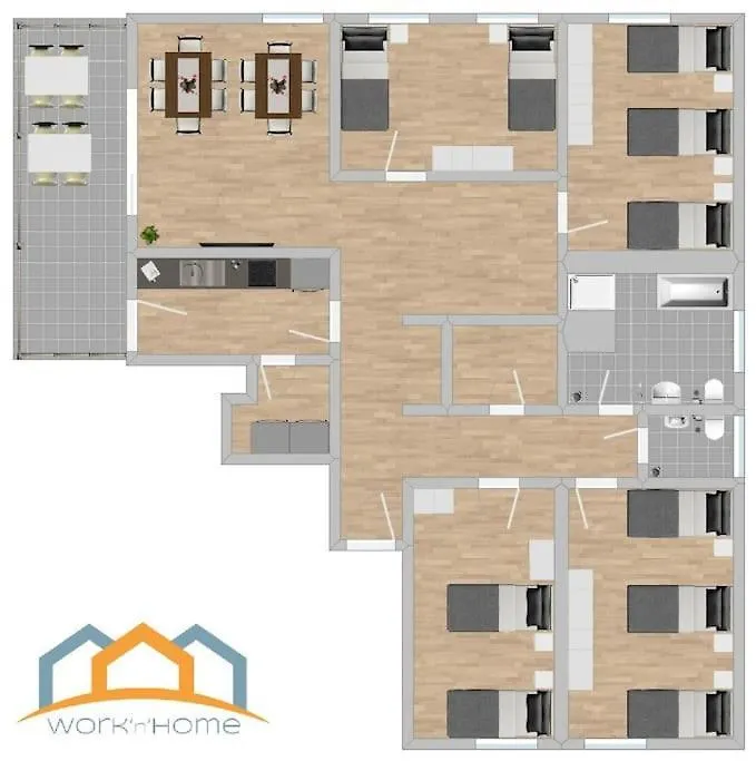 Lap101 - Grosse Moderne Monteurwohnung Uebergangswohnung Lappersdorf  Apartment Lappersdorf (Regensburg)